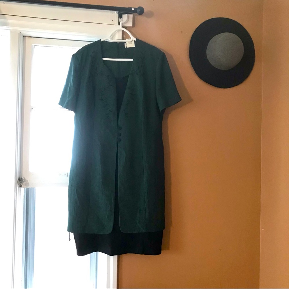 MISS DORKY vintage green plaid dress